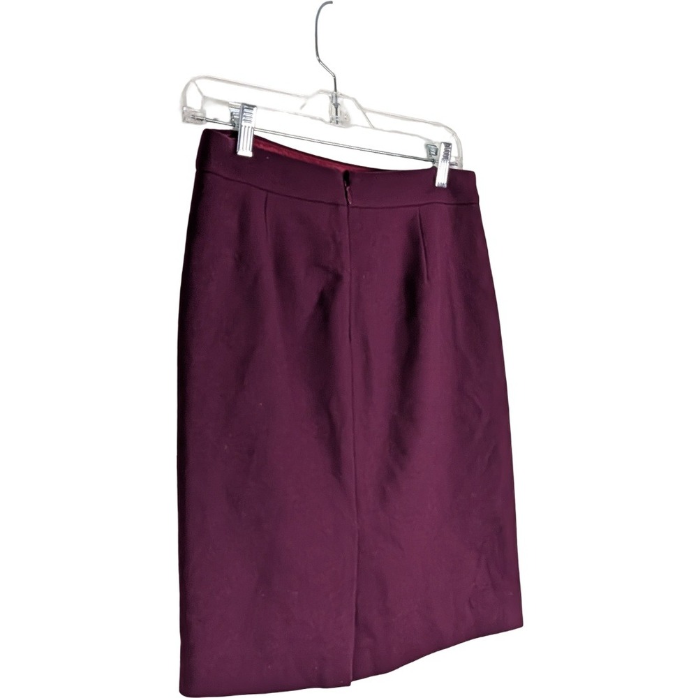 J.Crew The Pencil Skirt Women‎ 2 Burgundy Wool Blend Professional Office - Picture 5 of 10